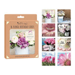Mixed Floral Birthday Cards 8pk