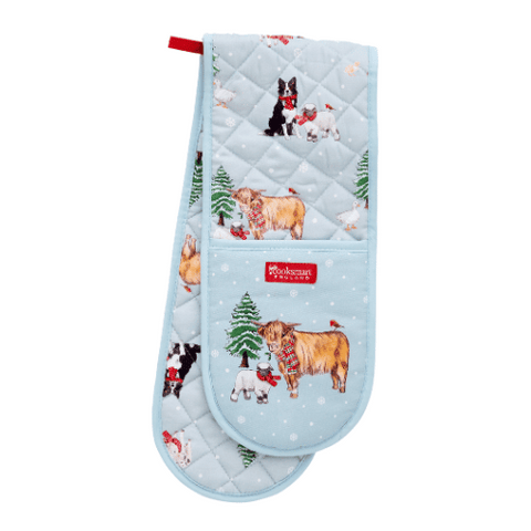 Christmas On The Farm Double Oven Glove