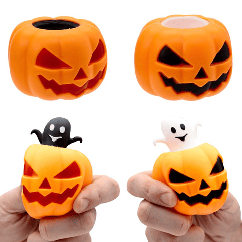 Halloween Squeezy Pumpkin Pop Out Ghost Fidget Toy