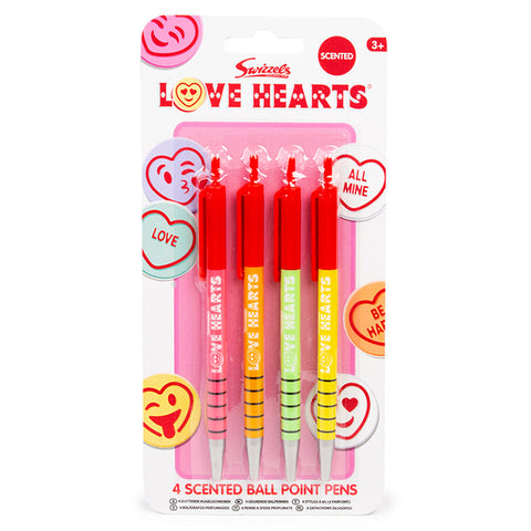 Swizzles Love Hearts Scented Ball Pens 4pk