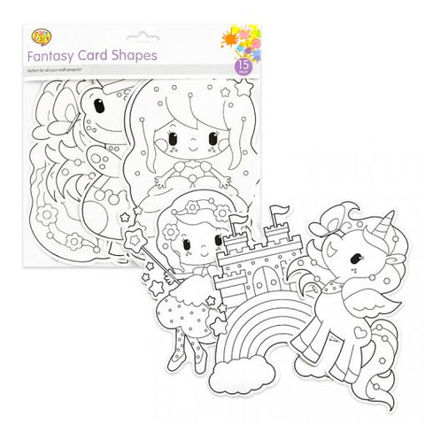 Fantasy Colour In Card Shapes 15 Pack