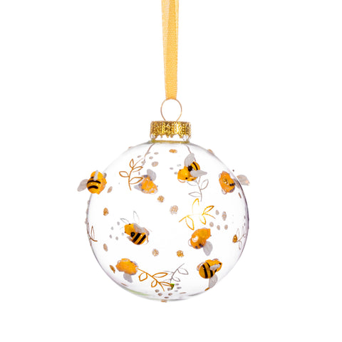 Luxe Bauble with Bees & Flowers