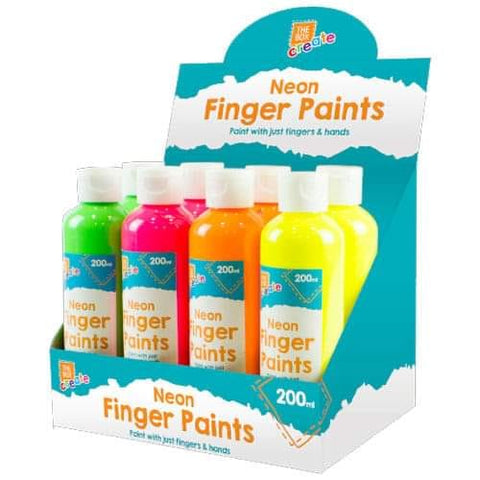 Neon Finger Paint Bottles 200ml